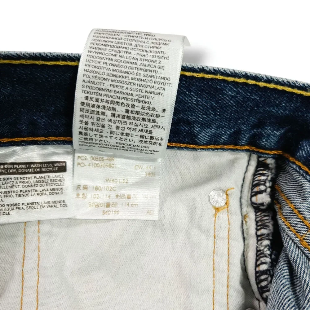 Levi’s 505 Regular Fit Straight Leg Jeans W40 L32 Dark Stonewash Zip Fly VTG Y2K